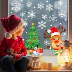 449PCS+ Christmas White Snowflakes Window Clings Decal Stickers