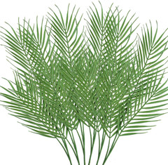 18 Branches 27 Inch Artificial [Palm] [Leave]S 6 PCS Large Faux / Fake Green