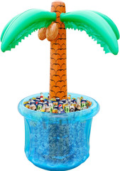 63» Inflatable Palm Tree Cooler, Tropical Luau Party Decorations, Inflatable Dr