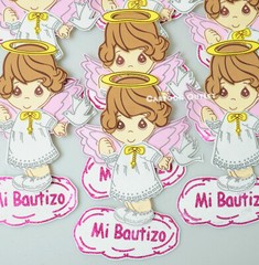 10 PINK FOAM ANGELS BAPTISM DECORATION CENTERPIECE RECUERDOS 9″ TALL Bautizo