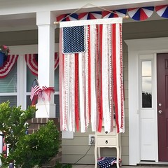 Handmade 4 x 2.3 Ft Rugged American Flag Banner for Indoor/Outdoor Celebrations