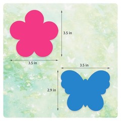 27 PCS Flowers & Butterflies Cutouts Paper Set 9 Colors Decoration Craft