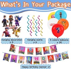 Roblox Birthday Party Decorations 45pc Set New