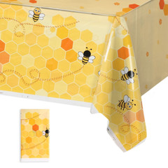 Bee Hive Theme PE Tablecloth Happy 1St Birthday Party Decorations Kids Kitchen D