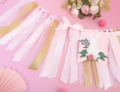 Some Bunny Is High Chair Banner – Bunny 1st Decorations for Girls, Spring Rab…