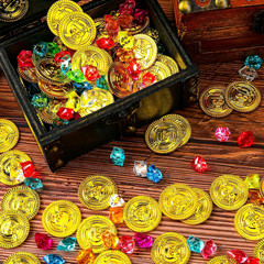 MARFOREVER 246 Pcs Pirate Treasure Gems and Gold Coins Plastic Gems Jewels Fake