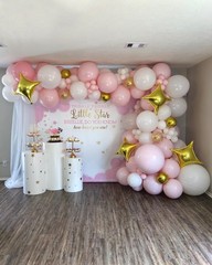 Pink and White Balloon Arch Kit, 121PCS Pink and Gold Balloon Garland Pastal …
