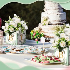 Baby Shower Decoration Boxes 6PCS Rustic Party Display Blocks