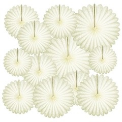 20 Pcs Cream White Hanging Fan, Hanging Honeycomb Round Fans for Weddings, Bi…