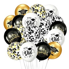 Graduation Balloons 2026, 61Pcs 12 Inch Black Gold Silver Confetti Balloons L…