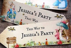 4 Personalised Rabbits and Woodland Characters Party Decoration Arrows