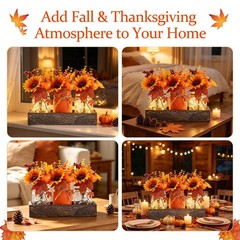 Mason Jar Fall Thanksgiving Table Decorations, Centerpieces for Tables