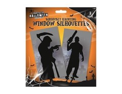 Halloween Window Silhouettes Horror Decorations Reusable Spooky Party Decor x 2