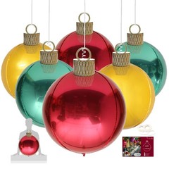 XXL 30in Christmas Ornaments 6 Count 76cm x 50cm Foil Balloon Christmas Baubl…