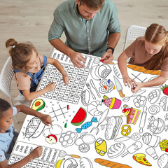 Giant Paper Coloring Tablecloth for Kids Huge Food Fun Design World Posters Acti
