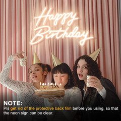 Happy Birthday Neon Sign – LED Light Up Decor for Any Age Celebration