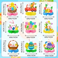 9 Pcs Easter Table Centerpieces Easter Party Decorations Bunny Table Supplies