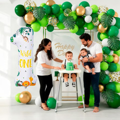 Wild One Birthday Decorations, Wild Animal Number 1 Balloon, 40» Wild One Ballo