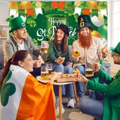2Pcs Happy Valentine’s Day Backdrop Banner and St. Patrick’s Day Backdrop Ban…