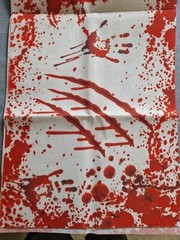 Halloween Table Runner Red & White Red Linen – 14 x 71 Inches – Non-Slip – UK