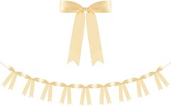 Champagne Bow Garland Banner 1 String 9 PCS, Pre-Strung Satin Ribbon Bow