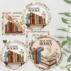 Stylish Book-Themed Tableware for Birthday & Club Parties – 96 Count