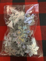Snowflake Cupcake Topper Rings 24 pc Cake Decoration Christmas Glitter 1.5″