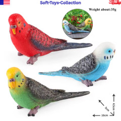Realistic Bird Figurines Parrot Cockatiel Macaw PVC Animal Model Toy Garden Gift