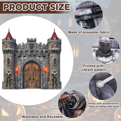 4 PCS Medieval Entryway Party Decorations Castle Door Covers Hanging Banner