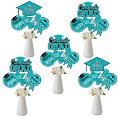 JOYMEMO Graduation Party Centerpiece Sticks 24pcs Teal Black 2025