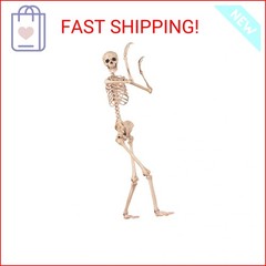 Crazy Bonez Original Pose-N-Stay Halloween Skeleton, 5 FT – Life-Size, Realistic