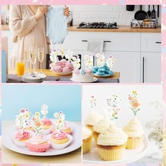 Wildflower Birthday Party Decorations, 40PCS Baby in Bloom Baby Shower Cake D…