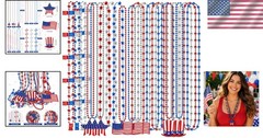 Lightweight 24Pcs 4th of July Necklaces – Durable Party Accessories for All Ages