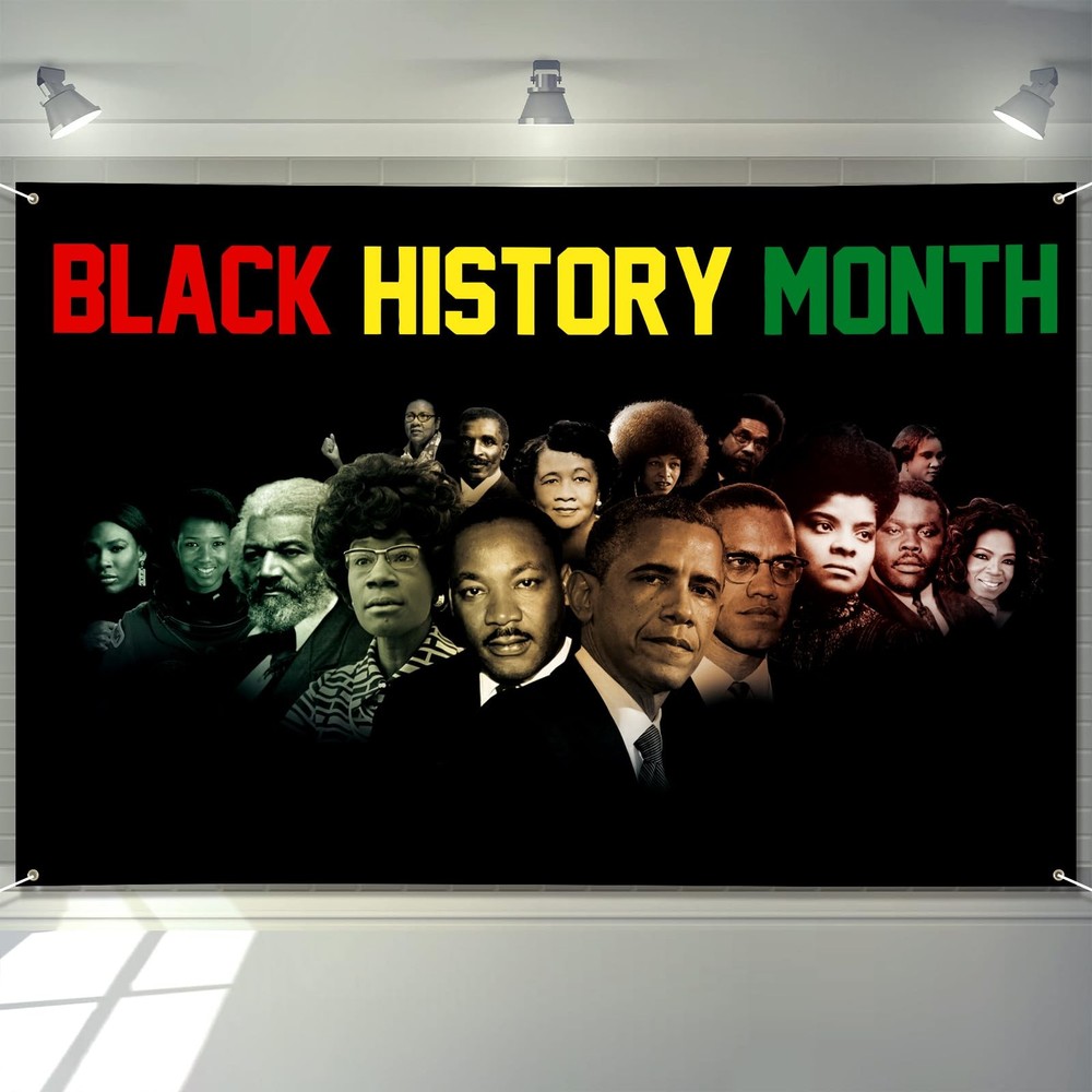 Arosche Large Black History Month Banner 72″ x 72 inches x 48 inches,