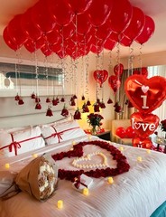 Happy Anniversary Decorations Set, Happy Anniversary Photo Banner, Love Ballo…