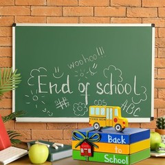 Rustic 4-Pc Wood Bus Centerpiece & Mini Book Set – Back to School Decor