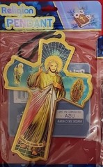 3 CROSS WOOD – VIRGIN MARY GUADALUPE – And JESUS NEW IN BAG