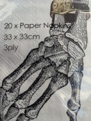 20 Paper Napkins 2 Skeletal Gothic Hands New Bee Watch Decoupage Party