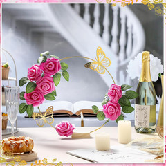 6 Pack Floral Hoop Centerpieces Table Decorations Kit Include 6 Metal Wreath Rin