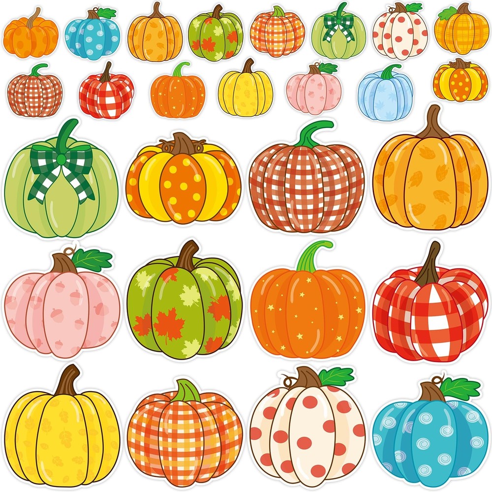60pcs Pumpkin Cutouts for Bulletin Board Fall Classroom Decoration Autumn Hal…