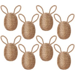 8 Pcs Farmhouse Easter Egg Linen Rope Eggs Rustic Easter Hunt Ornament for Sp…