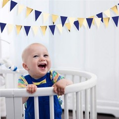 30Ft Navy Blue Gold and Beige Party Decorations Royal Blue Gold Triangle Flag…