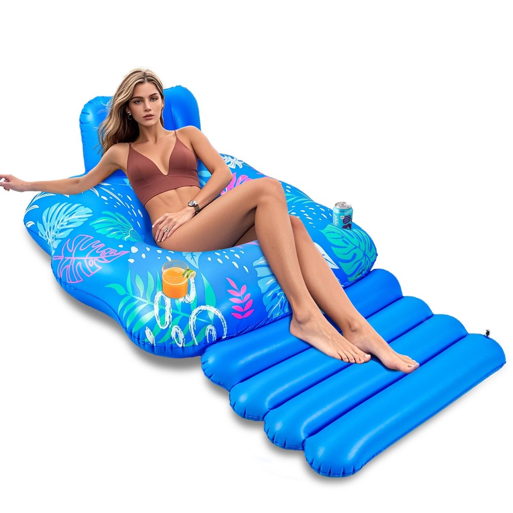 Inflatable Pool Lounger Float Heavy Duty Pool Floats for Adults with Innovati…