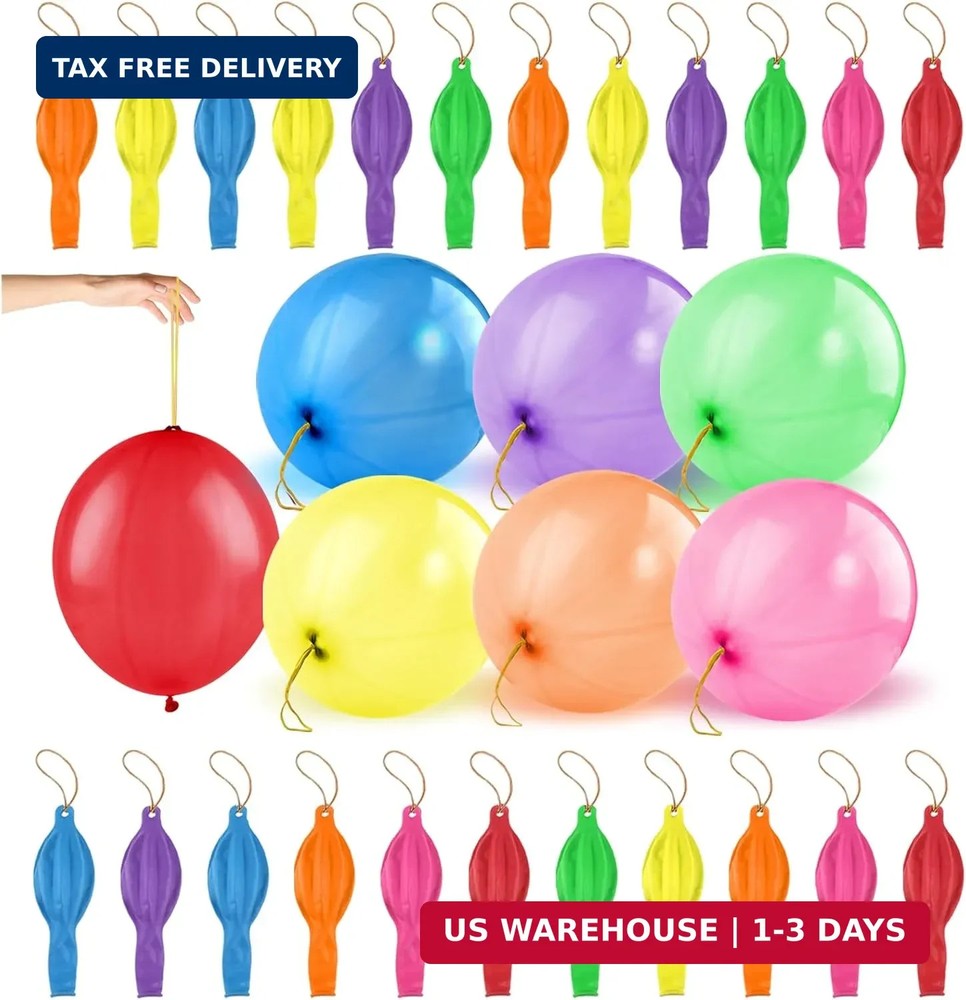 30pcs Punch Balloons for Kids, Thickened Neon Punching Balloon, Large Heavy Duty