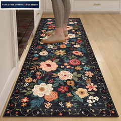 DUKINO 2×6 Runner Rug for Hallway, Washable 2′ x 6′ (Rectangular), Black