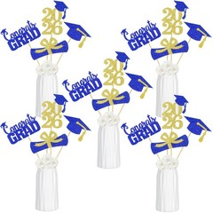 24 PCS Blue Gold 2026 Graduation Table Centerpiece Sticks Party Decor