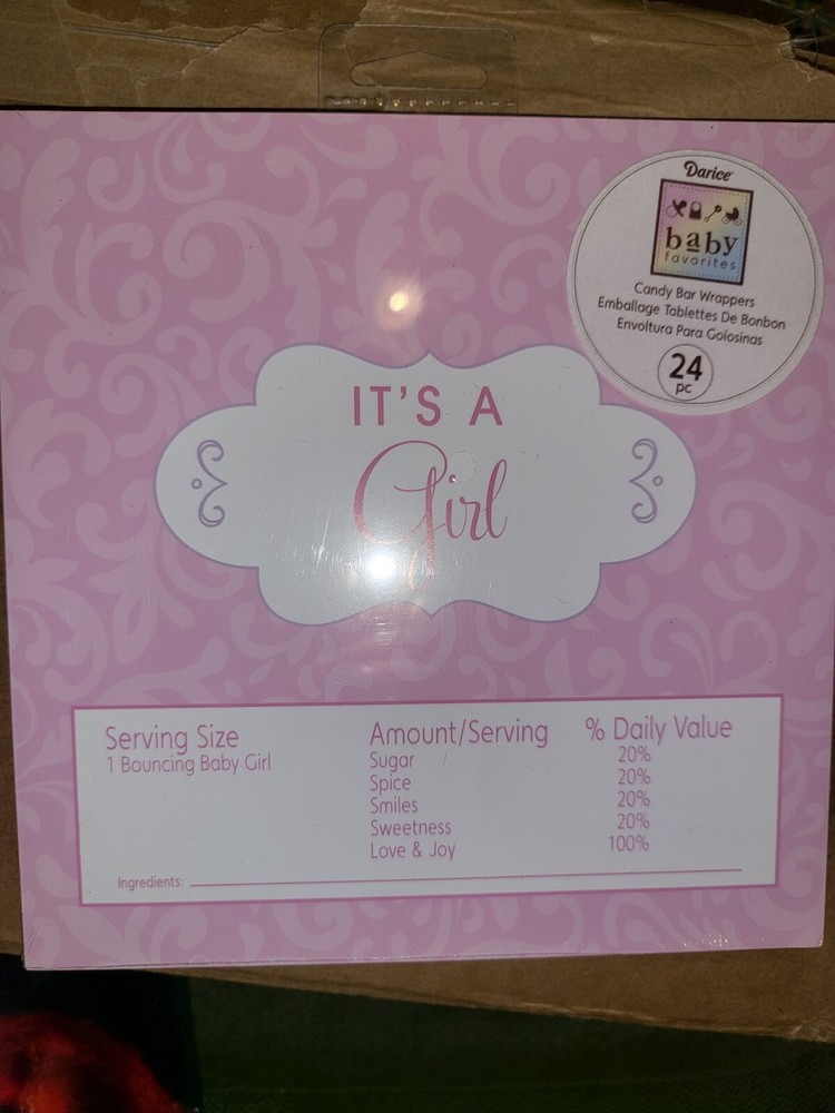 Beautiful New 24pc Is a Girl Candy Bar Wrapper Paper