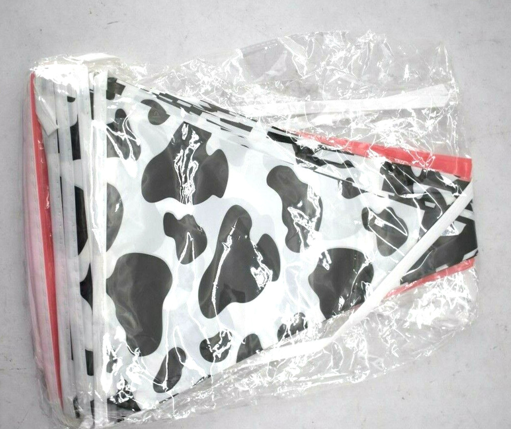 5 Piece Cow Print & Pink Banner Pennant Party Supply Birthday Banner Baby Shower