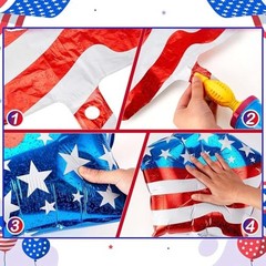 4th Of July Decorations, Red White Blue Balloons for Independence Day, Eagle