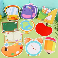 60 PCS Back To School Cutouts Bus Pencil Paper Classroom Bulletin Board Decor